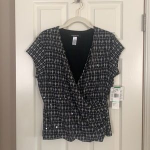 Sequined Jones New York Crossover Top SZ L